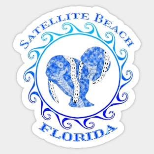 Satellite Beach Florida Vacation Tribal Manatees Sticker